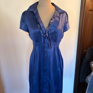 BCBGMAXAZRIA shirt dress with a ruffle collar